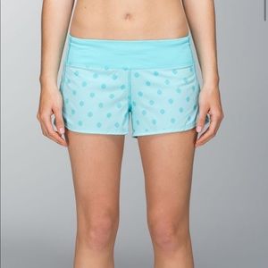 Lululemon Angel Blue / Teal Polka Dot Speed Short